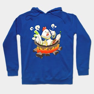 Chickenzilla  Chillin in Jacuzzi, chicken soup. Fat Chicken Hoodie